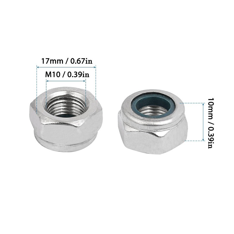 QUARKZMAN M10 x 1 mm Hex Lock Nuts x 4