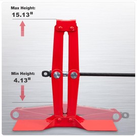 BIG RED T10152-2 Torin Car Scissor Jack: Steel Portable Tire Jack with Handle Mounts Durable Leveling Jacks for Car, Truck, Sedans, MPV, 1.5 Ton (3,300 lbs) Capacity