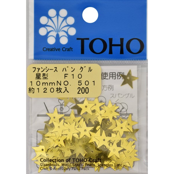 Toho supanguru Star about 10 mm Gold Pack of Approx. 120 °F10 – 501 