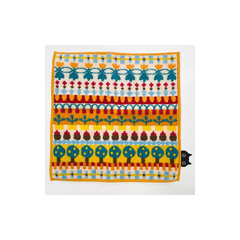 Atsuko Matano 181005-0003-02 Towel Handkerchief (Orange) [100% Cotton] Women's Cat