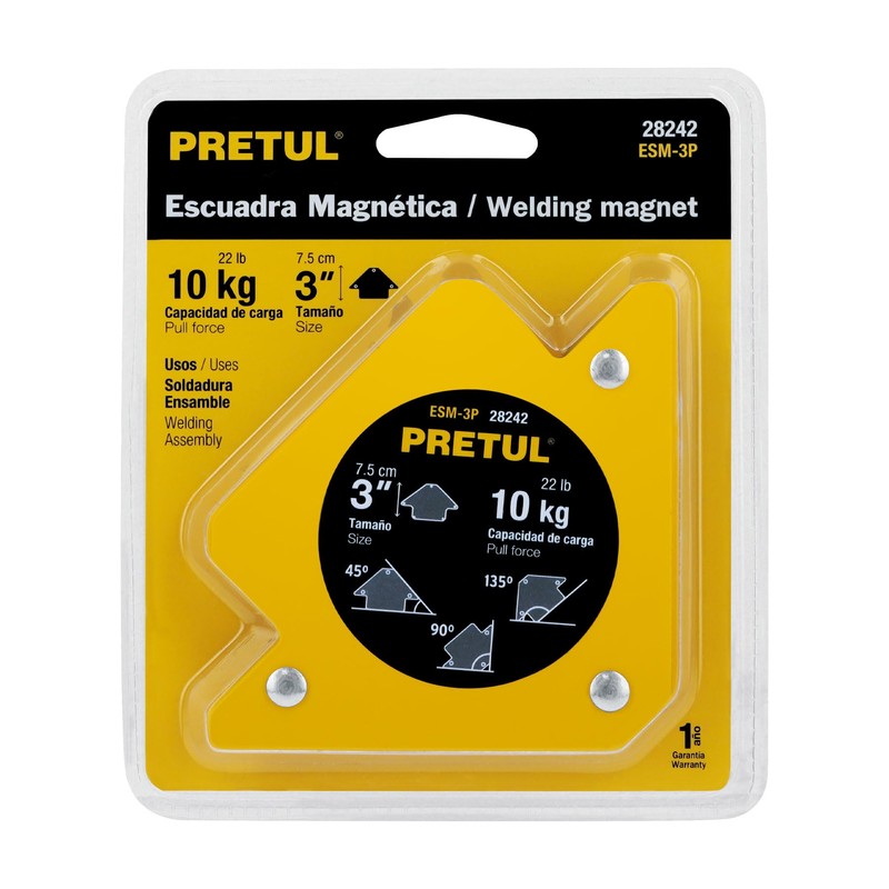 Pretul ESM-3P, Escuadra magnética 3" para soldar capacidad 10 kg