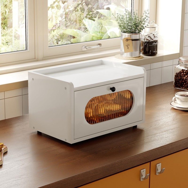 IZLIF Bread Box for Kitchen Countertop Large Bread Box Farmhouse