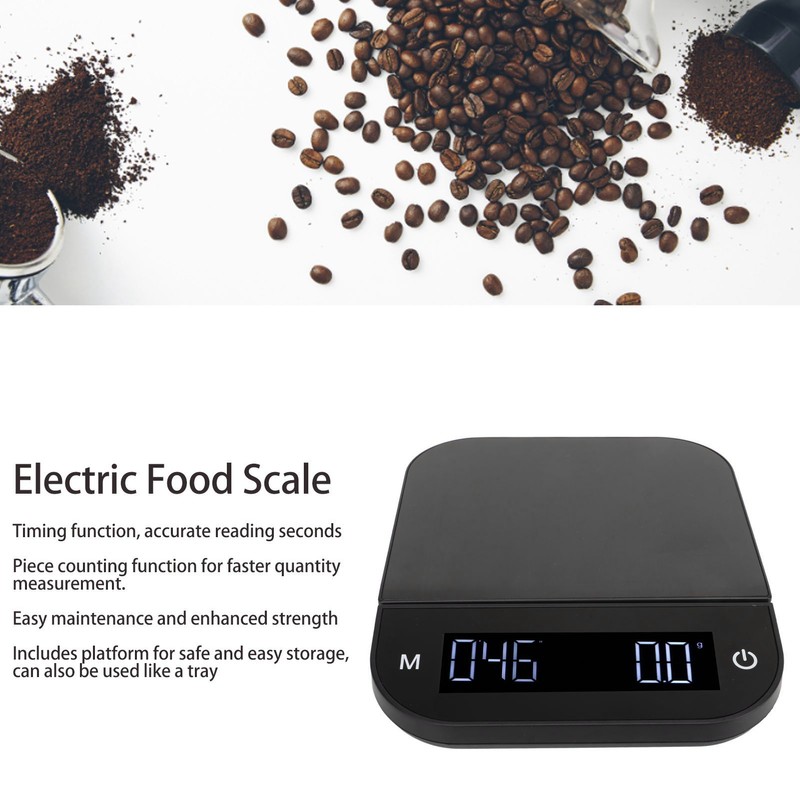 Digital Coffee Scale Waterproof 0.1g High Accuracy Manual Automatic Mini