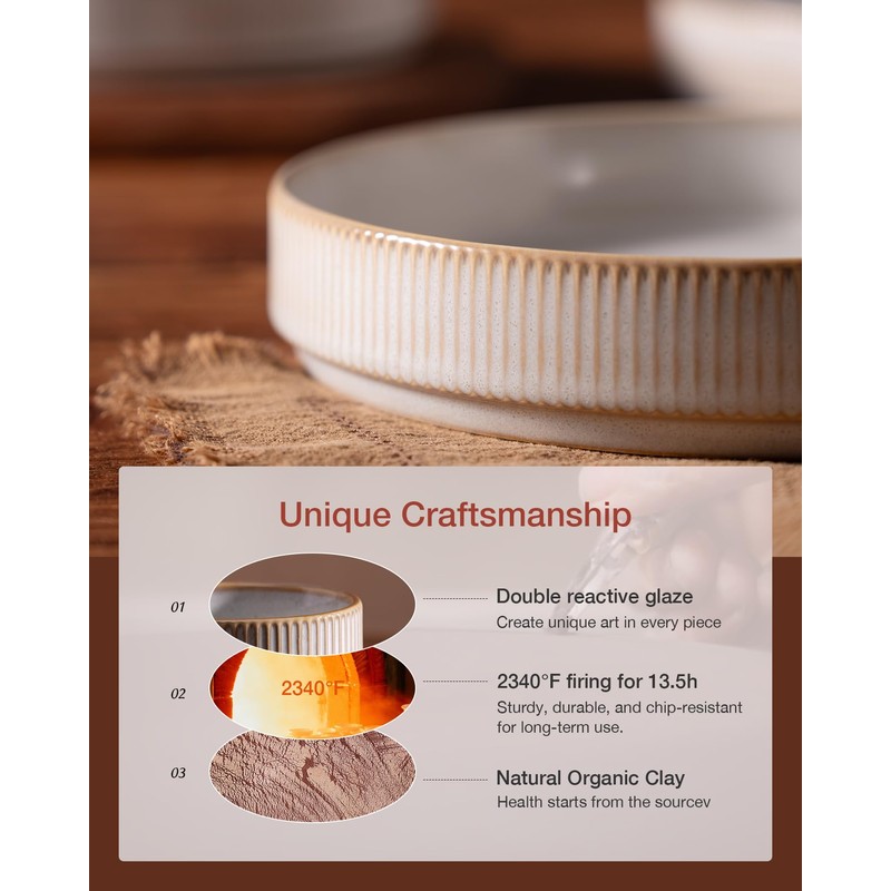 famiware Star 7.5" Pasta Bowls Set, Salad Bowl Set of