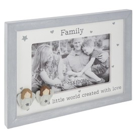 Shudehill Giftware Pebble Angel 6x4 Grey Photo Frame - Mum, Nan, Daughter, Auntie, Friends, Sister, Family - Sentimental Boxed Gift (Family)