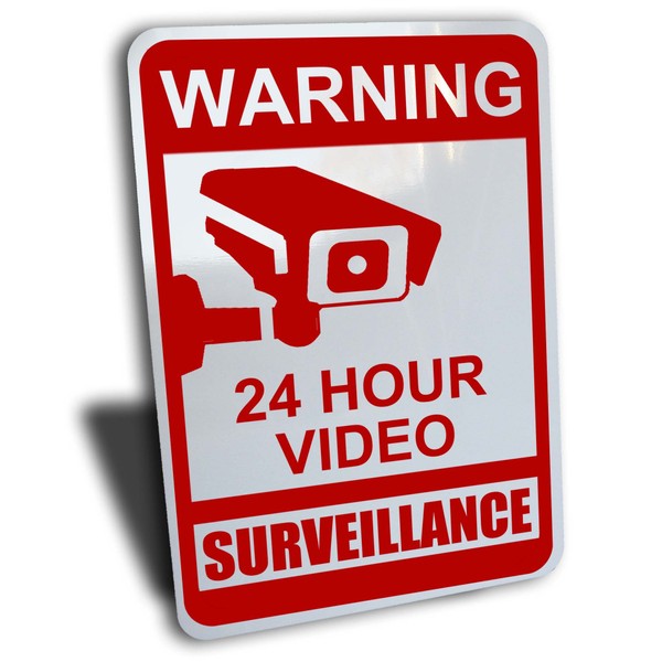 Video Surveillance Sign for Private Properties to Prevent No Trespassing.