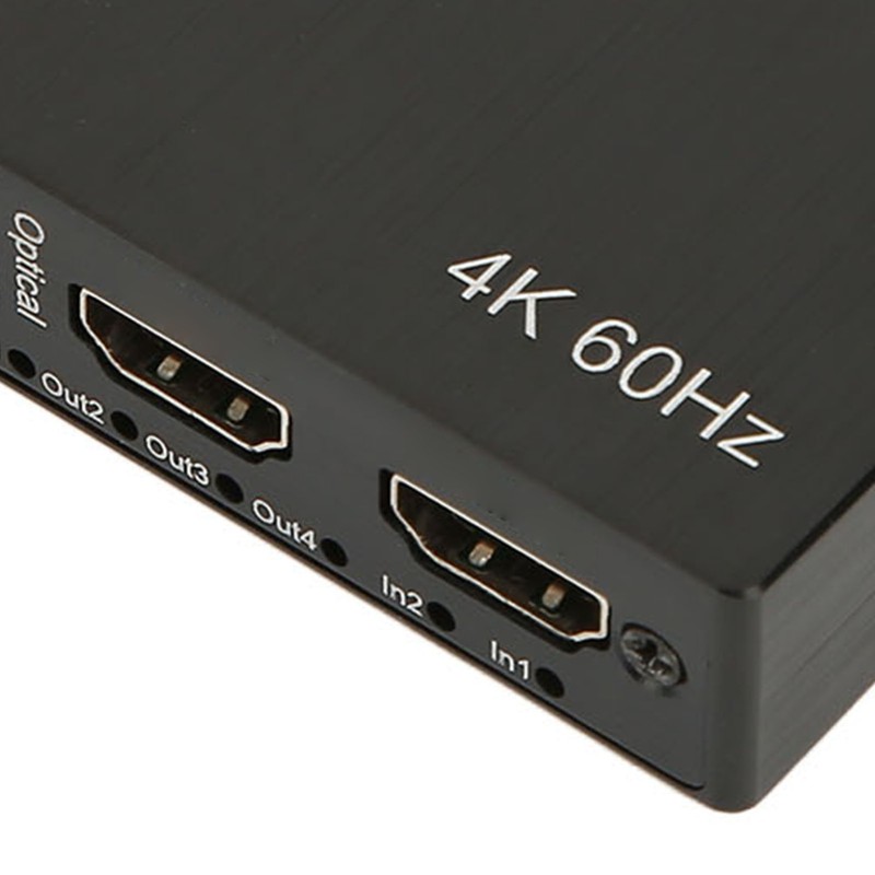 4K HD Multimedia Interface Switch Splitter 2 in 4 Out