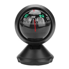 Akozon Marine Compass, Black Adjustable Plastic for Boat, Car, Truck, Caravan
