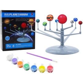 SHATCHI Solar System Planetarium 3D Model Kit Nine Planets Science Glow in Dark The Astronomy Teaching Children's Educational DIY Birthday Gifts Toys, Multicolour