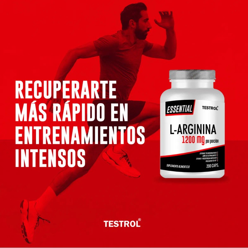 L-arginina 1200 Mg | Testrol Essential | 200 Cápsulas