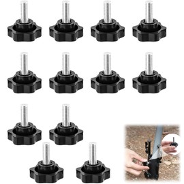 DAAIZIII Pack of 12 Star Grip Screws M8, Screws with Handle M8 x 20 mm, Star Head Screw, Star Screw M8 for Machine Tools, Machines, Tightening Devices, Lathe, Instrument