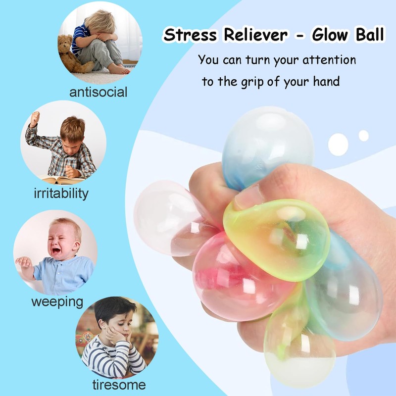 Glow in The Dark Sticky Balls-Luminous Stress Relieving Balls Fun