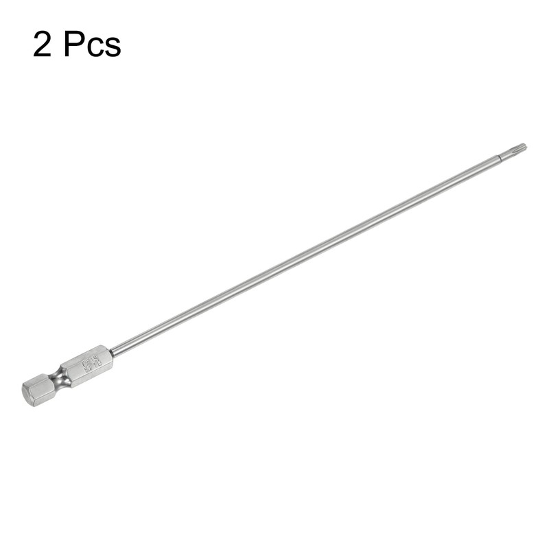 sourcing map 2pcs T8 Security Torx Bit 1/4" Hex Shank