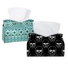 2 Pack Tissue Box Cover Holder, Human Skull Pattern Rectangle