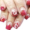 24Pcs Valentines Press on Nails Wine Red Glitter Fake Nails