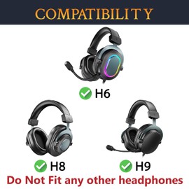 SOULWIT Mesh Fabric Replacement Ear Pads Replacement Ear Pads for Fifine H6/H8/H9 Headphones, Noise Protection Foam Pads, Extra Thickness
