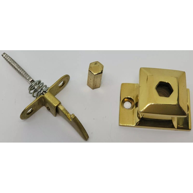 Furniture Knowledge PUSH BUTTON LATCH Square Knob brass cabinet cupboard