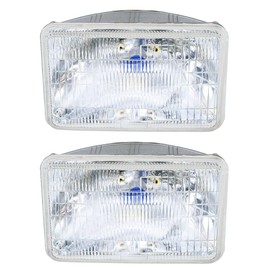 TOJIO A Pair of H4656 Super Vision Crystal Headlight, Halogen Sealed Beam Headlight, (5“square,127mm), Replaces# H4656 (a pair)