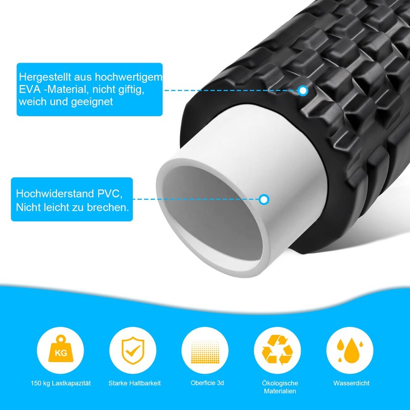 Fascia Roller, Vylaier Foam Roller 33 x 14 cm, Standard