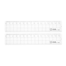 sourcing map 2pcs Straight Plastic Ruler 15cm Metric Plastic Clear Measuring Tool Checkered Design with Wavy Line for Classroom Home Office, Transparent
