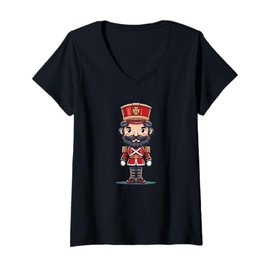 Womens Well-dressed nutcracker with beard costume V-Neck T-Shirt
