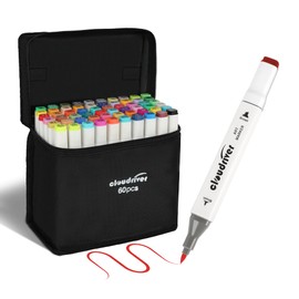 cloudriver Alcohol Markers Brush Tip, 60 Colors Dual Tip Art Markers For Adults Coloring Books Illustration Craft Card Making