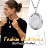 U7 Unisex Oval Pendant Necklace - Metal-Plated Arabic God Allah