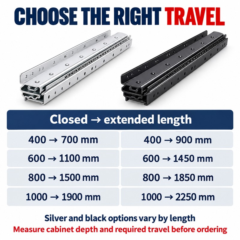 AOLISHENG 40 Inch Heavy Duty Bottom Mount Drawer Slides, 260