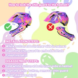 EULANT Kids Bike Helmets,Skate Helmet for Boys & Girls,Full Face Helmet with Chin Guard for Cycle Scooter Roller Skates Motorbike