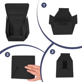 JoyHuaTrade 8 PCS Nesting Gift Boxes Assorted Size (1.2'' - 4'') Prank Surprise Black Square Box Funny Gag Supplies for Christmas Birthday Wedding Packaging Presents or Decoration