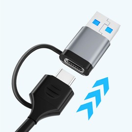 Suckoo 2 in 1 USB3.0 USBC to 4 Port USB3.0 Hub Docking Station 1 in 4 Out Computer Host Mac USB Typec External 4 Way USB Keyboard Mouse USB Disk Splitter Cable Adapter Converter