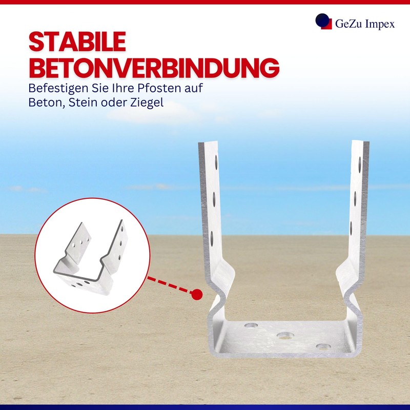 U-Post Support for Doweling with Bead, Hot-Dip Galvanised 91 mm