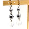 Gold Stone Terahertz Earring, For Both Ears, 3 Strings, Natural