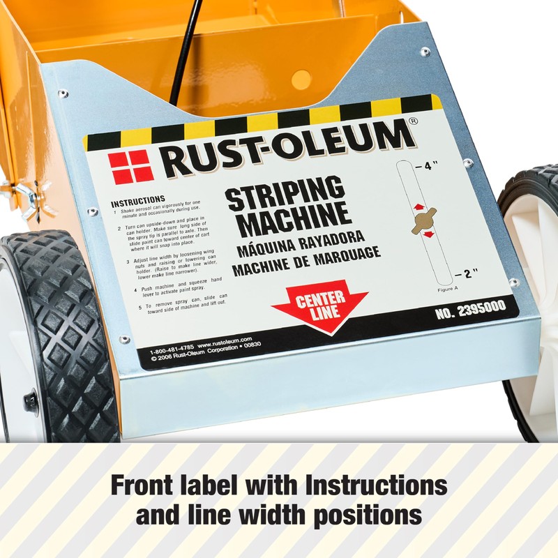 Rust-Oleum 2395000 High-Performance Striping Machine, 9" x 27.5", Yellow