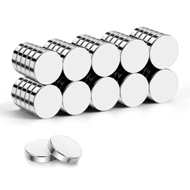 GQVOSXC Paquete de 100 Imanes magnéticos para Nevera, Pegatinas magnéticas Redondas de 10 x 2,6 mm, antioxidantes, antiarañazos, duraderas, adecuadas para Nevera, Pizarra Blanca, mapas, Oficina