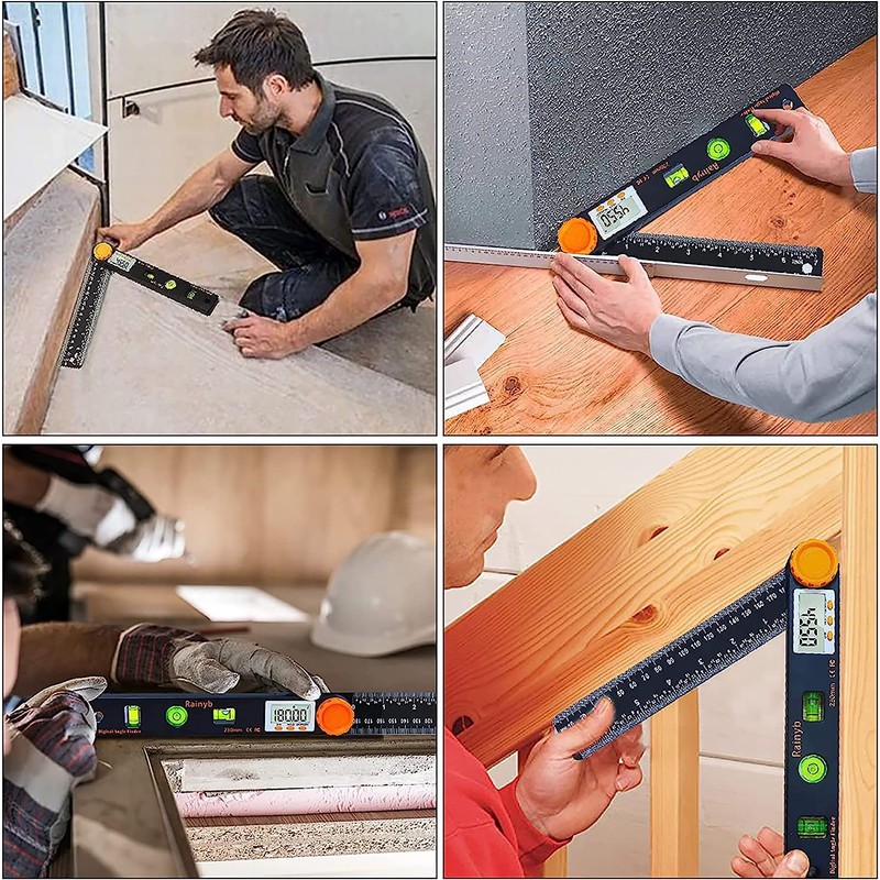 Rainyb Digital Angle Finder Tool 7inch 0-360 degree LCD Digital