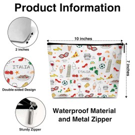 Beshoul Italian Themed Gifts Makeup Bag, Italy Gifts for Women Friends Traveler, Italy Travel Essentials, Italy Ornament -A25