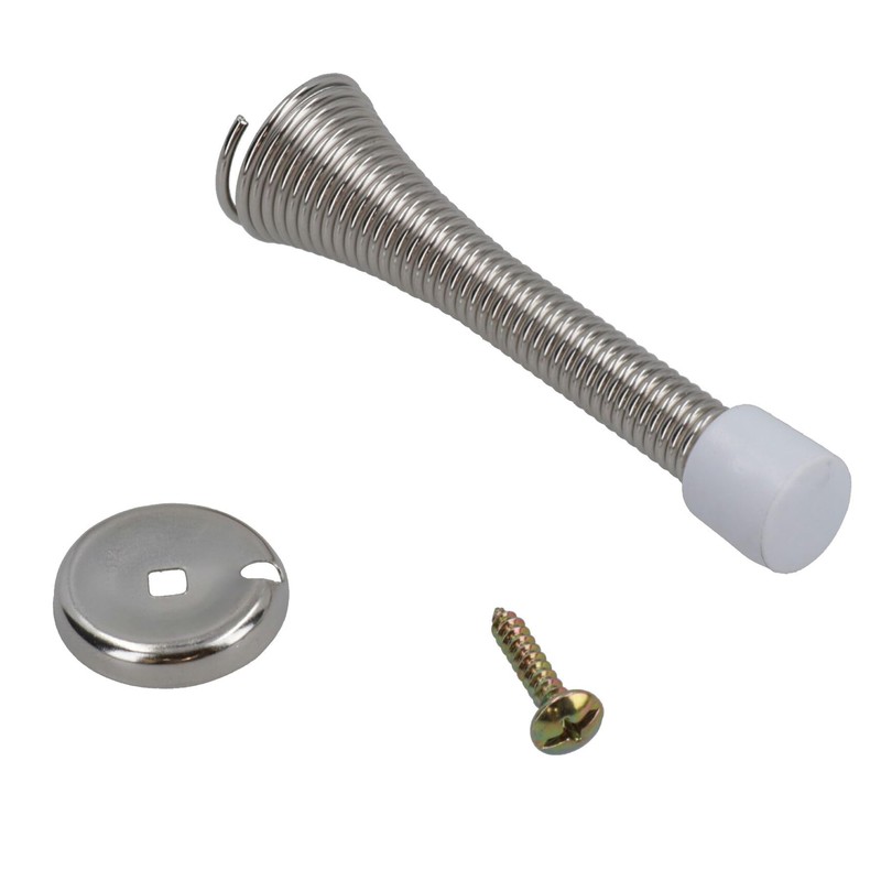 Spring Door Stops Stopper Buffer Skirting Protection Wall Mounted with