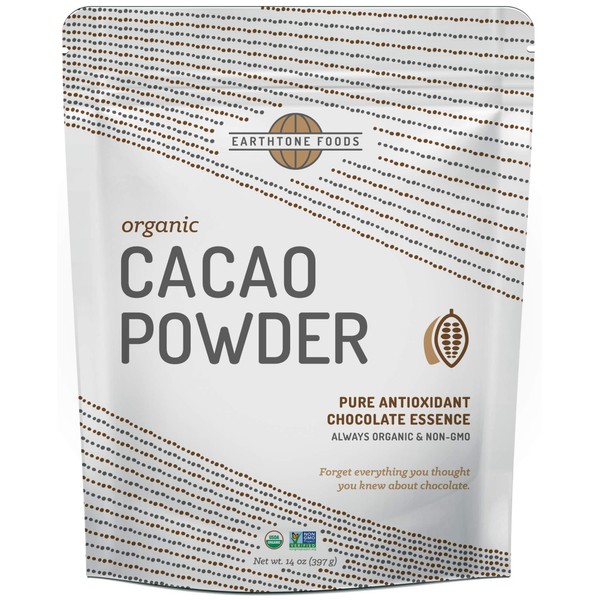 Cacao en polvo orgánico | Sin azúcar premium certificado USDA & Paleo vegano crudo antioxidante grano de cacao – perfecto para chocolate caliente, 14 onzas