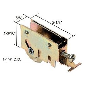 Sliding Glass Door Roller with 1-1/4" Steel Wheel 5/8" Wide Housing for International Doors