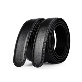 EKdirect Pack of 2 Men's Replacement Belt Without Buckle Leather Automatic Belt, Black-black