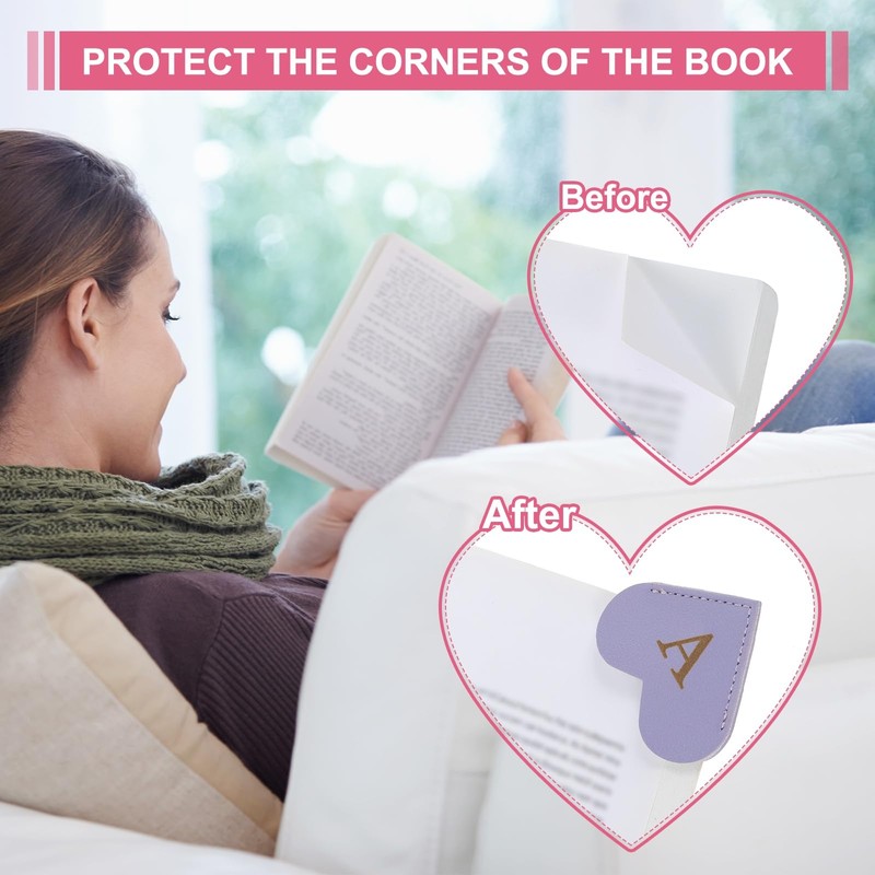 PATIKIL Heart C Bookmark Cute Stylish Leather Bookmark Page Marker