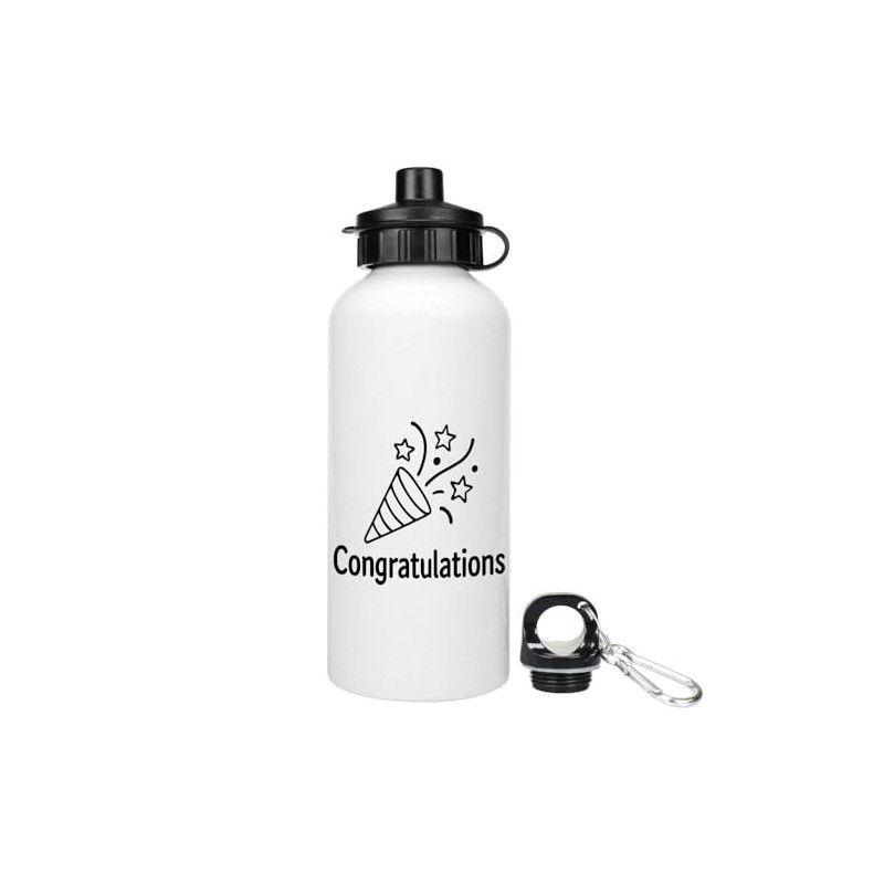 Azeeda 600ml 'Congratulations Party Popper' Reusable Water/Drinks Bottle (WT00087804)