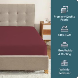 Micropuff Twin Fitted Sheet with Anti-Slip Anchors for Snug Fit - Soft and Comfortable Fabric - Easy to Wash and Fade Resistant - Breatheable and Allergy Free Fitted Sheet