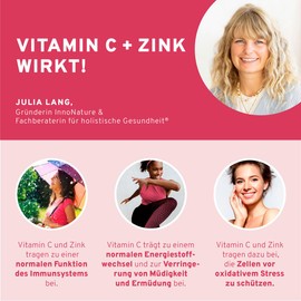 InnoNature Vitamin C + Zink Kapseln | aus Guavenblättern und Amla Fruchtextrakt | 60 Kapseln, 240 mg Vitamin-C und 20 mg Zink | veagn, laborgeprüft