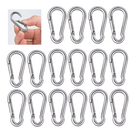20pcs Small Carabiner Ciip, 1.57inch Mini Carabiners Clips, M4 Stainless Steel Spring Snap Hook Heavy Duty, Locking Carribenares for Climbing Hiking Camping Fishing (M4-1.57inch)