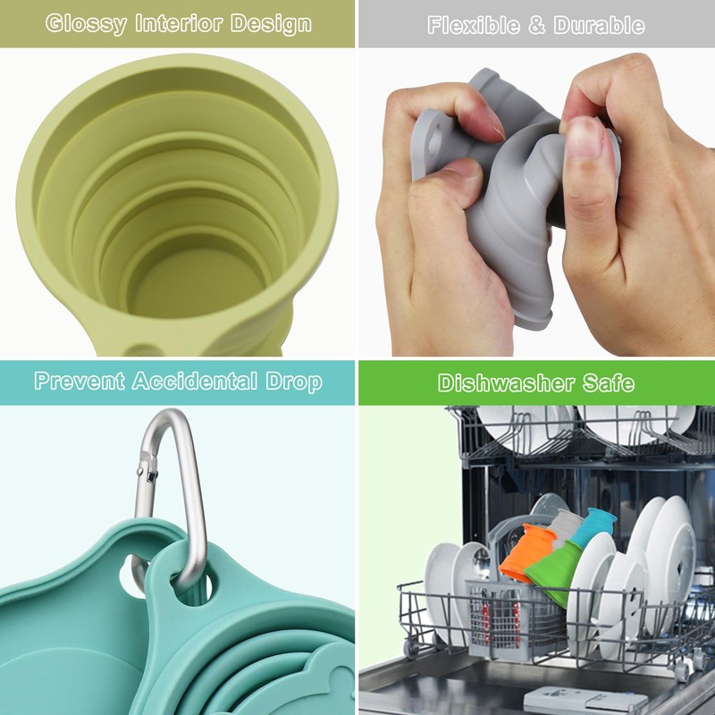 IYYI Collapsible Cup for Traveling, Silicone Camping Cup, Foldable Cup