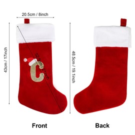 SULOLI Christmas Stocking, Red Stocking Bags, Gift Bags, Christmas Socks for Hanging Christmas Tree and Home Decoration (C)
