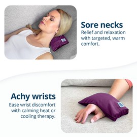 Iowa Corn Baby Mini - Microwavable Heating Pad & Reusable Cold Pack - Weighted Heating Pad for Cold Hands, Sore Neck, Achy Wrists - 4” x 8” - 1 lb (Purple Plum)