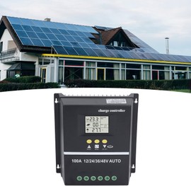 Controlador de Cargador Solar MPPT de 100 A, Puerto USB Dual, Pantalla LCD Retroiluminada, Diseño Multifuncional, Protección de Voltaje de Seguridad para GEL, Inundado, Carga de